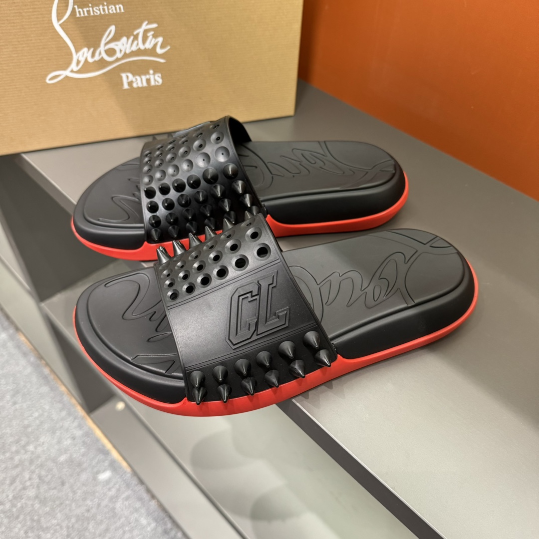 christian louboutin Take It Easy Mules - Rubber - Black - Men