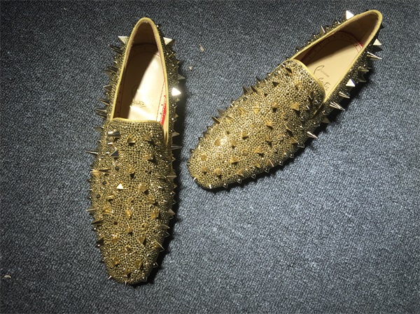 loafers for men Christian Louboutin Loafer Gold Spikes Men Shoes