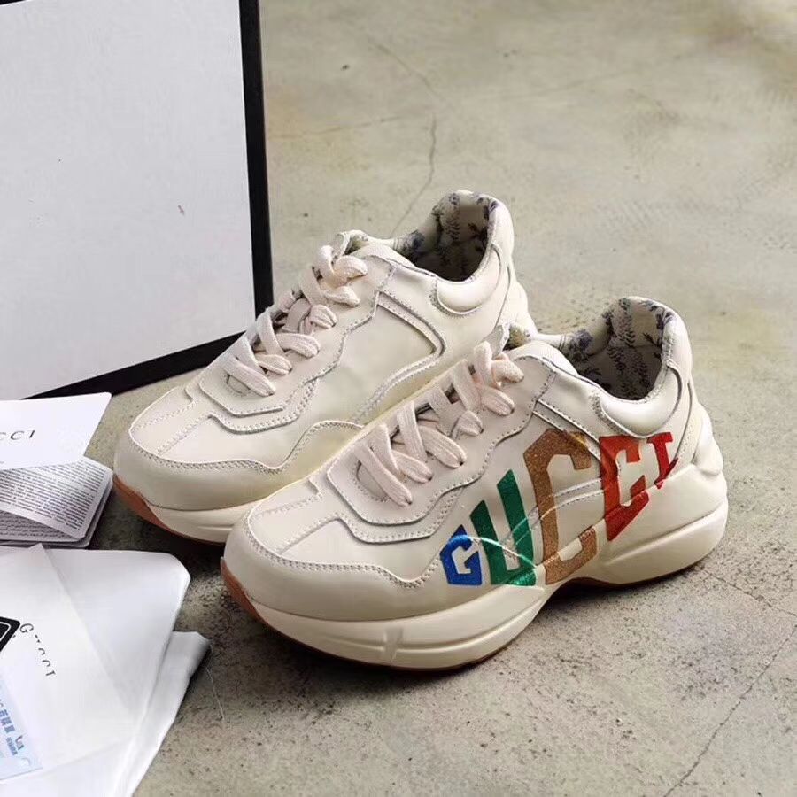 Rhyton glitter leather sneaker