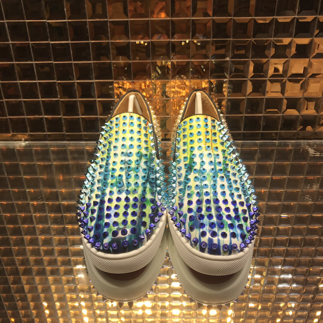 Louboutin For Man Sneakers Christian Louboutin Flat Spike Boat Shoes