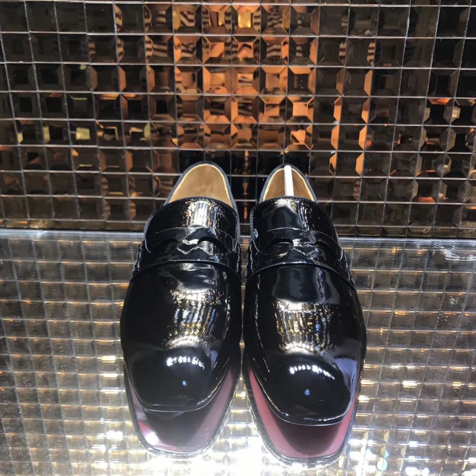 louboutins men Christian Louboutin Patent Loafer Men Shoes