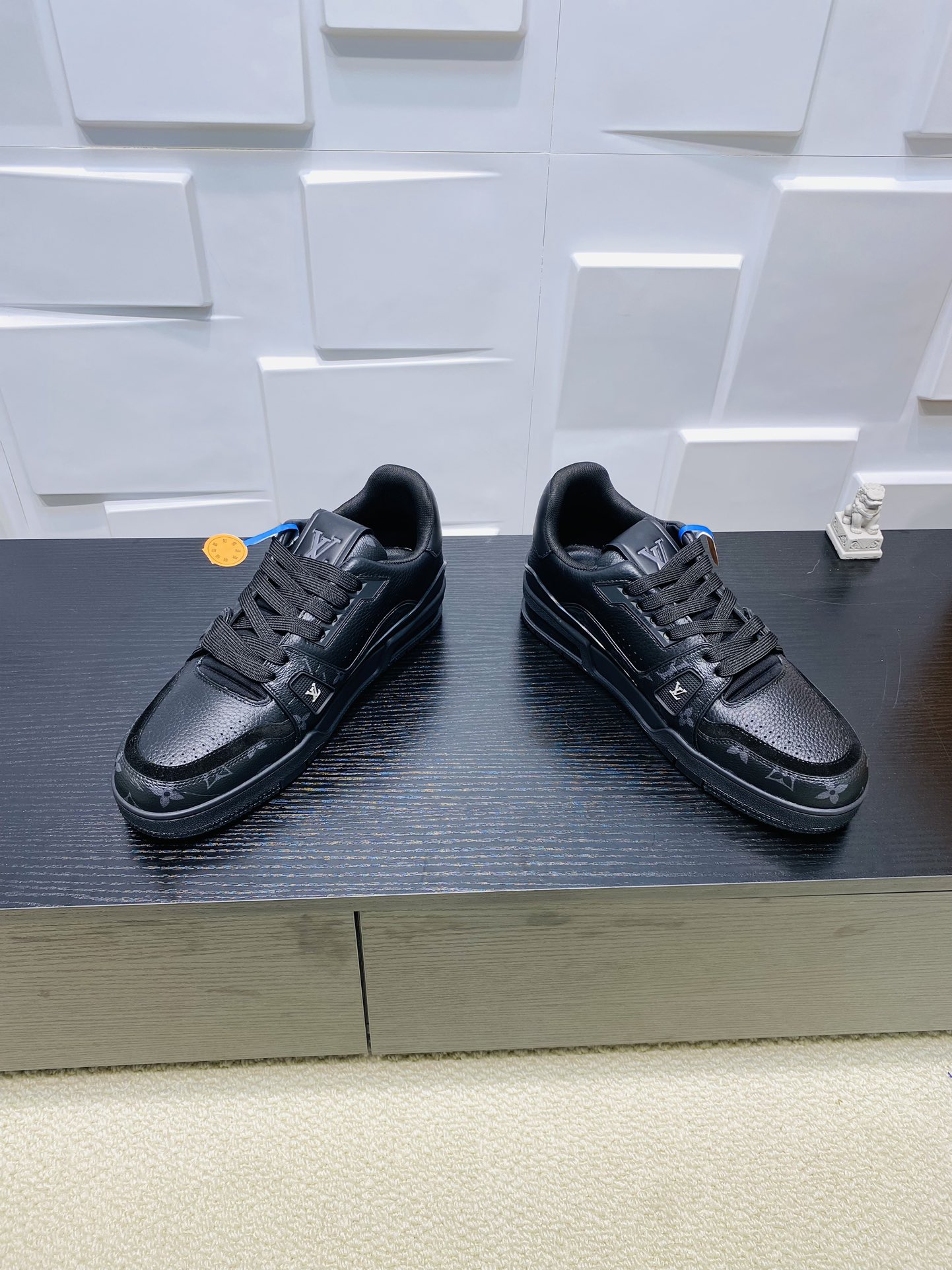 Black Trainer Sneaker with Monogram