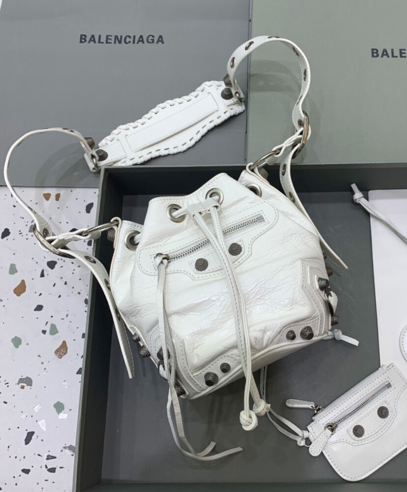 Balenciaga Le Cagole XS Bucket Bag Cream