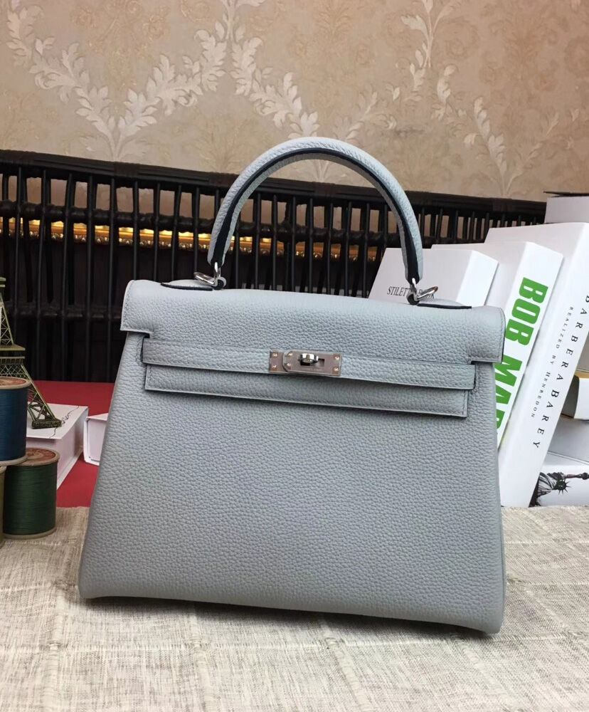 Hermes Kelly Bag 25 Togo Leather Light Blue