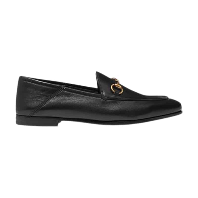 GUCCI BRIXTON HORSEBIT-DETAILED LEATHER COLLAPSIBLE-HEEL LOAFERS   LDG013