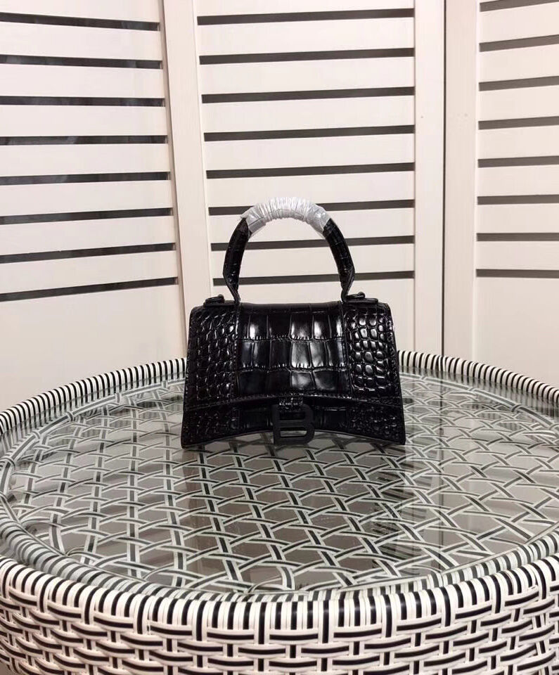 Balenciaga Hourglass XS Top Handle Bag BlackBalenciaga Hourglass XS Top Handle Bag Black