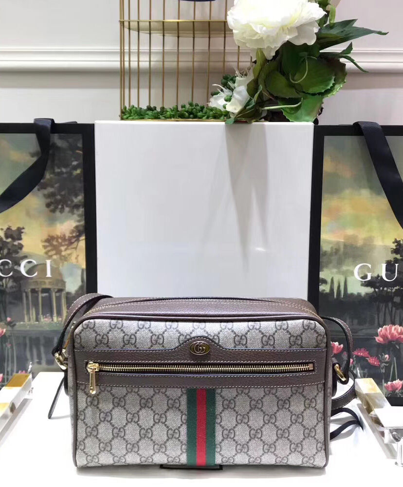 Gucci Ophidia GG Supreme small shoulder bag 517080 Dark Coffee