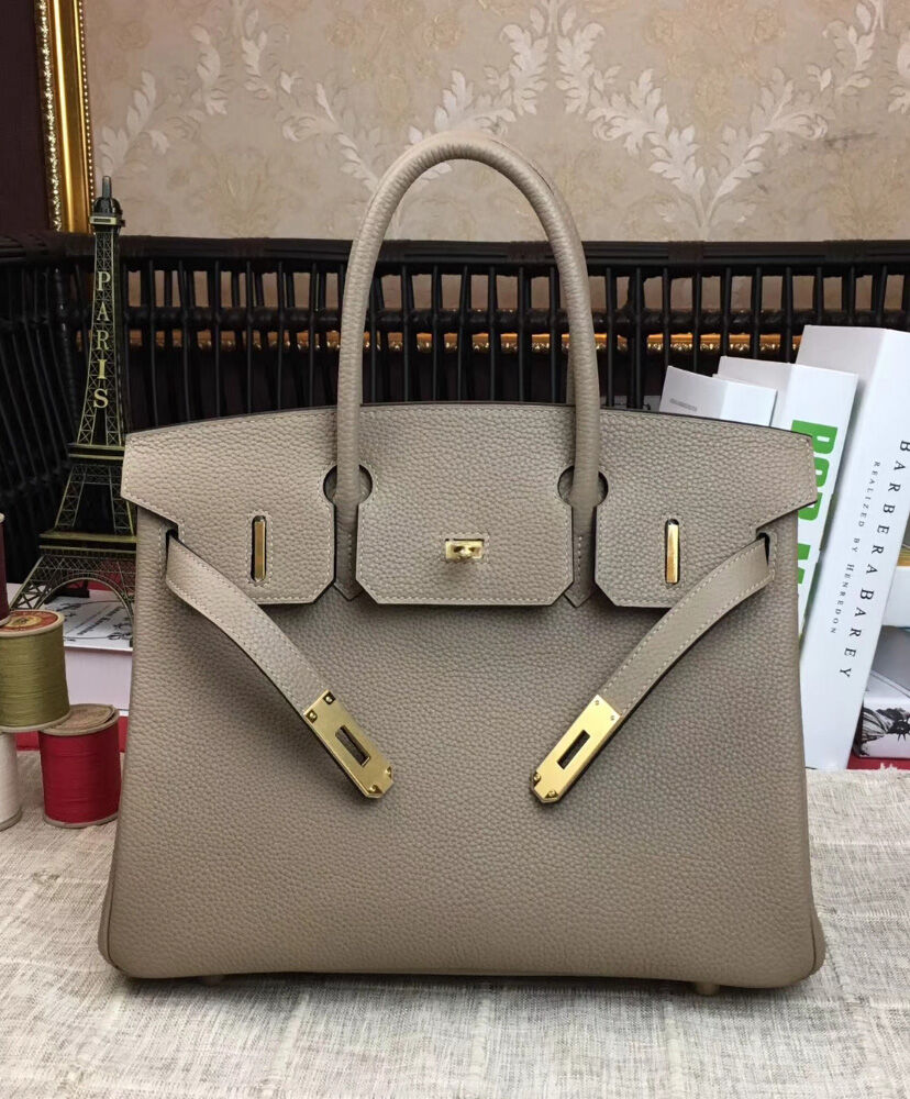Hermes Birkin 25 Togo Leather Light Gray
