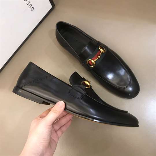 GUCCI 10MM LEATHER FOLDABLED LOAFERS W/ WEB   LDG017