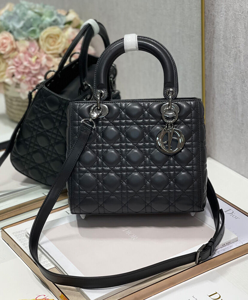 Christian Dior Medium Lady Dior Bag Black