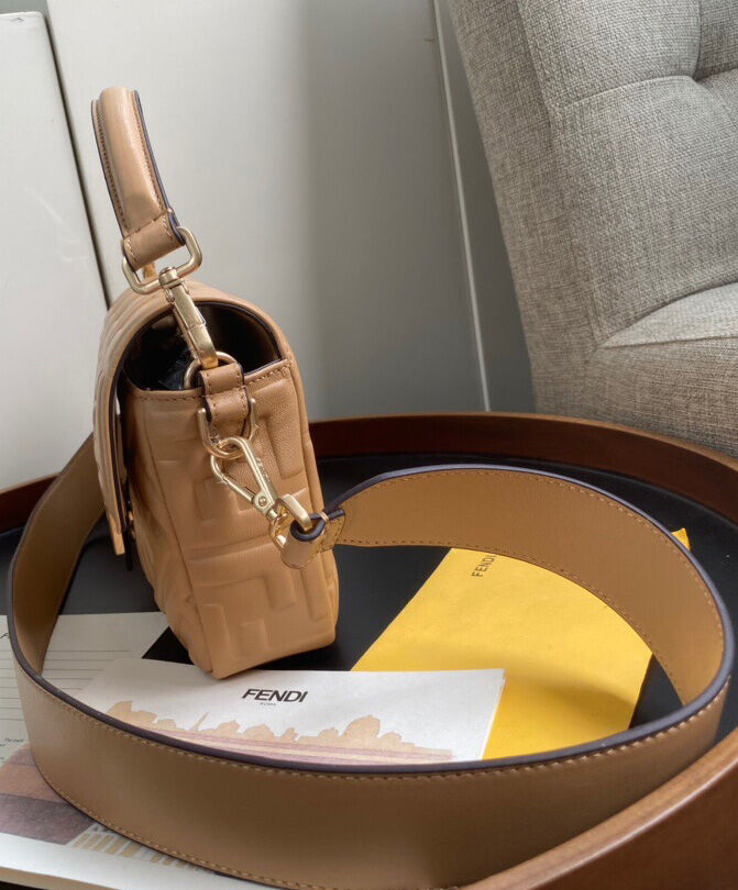 Fendi Baguette Leather Bag 8BR600 Apricot