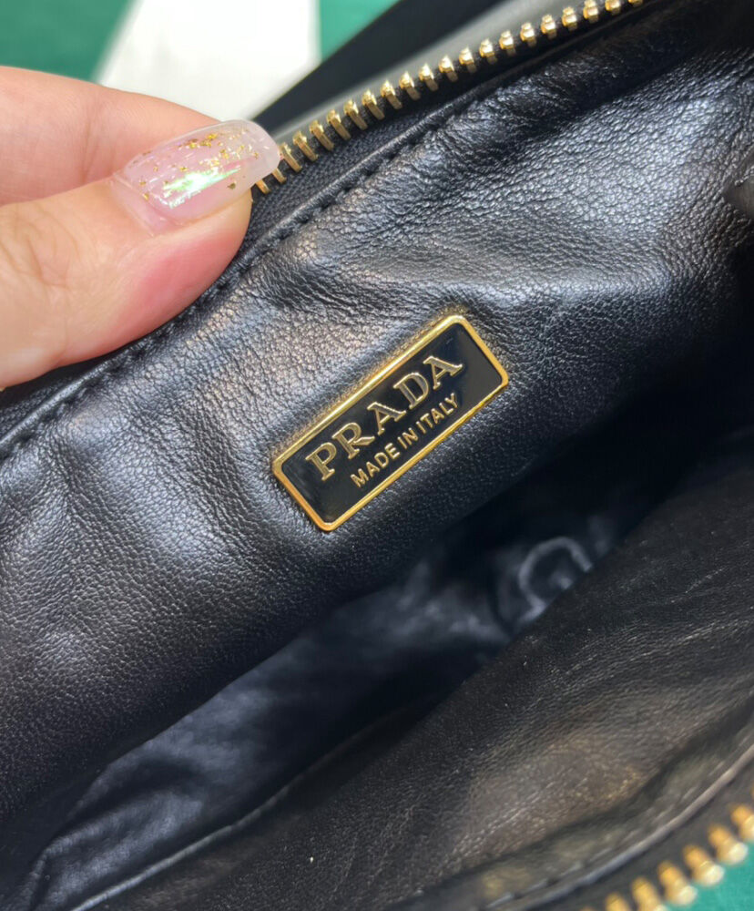 Prada Symbole Leather And Fabric Mini Bag 1BC176 Red