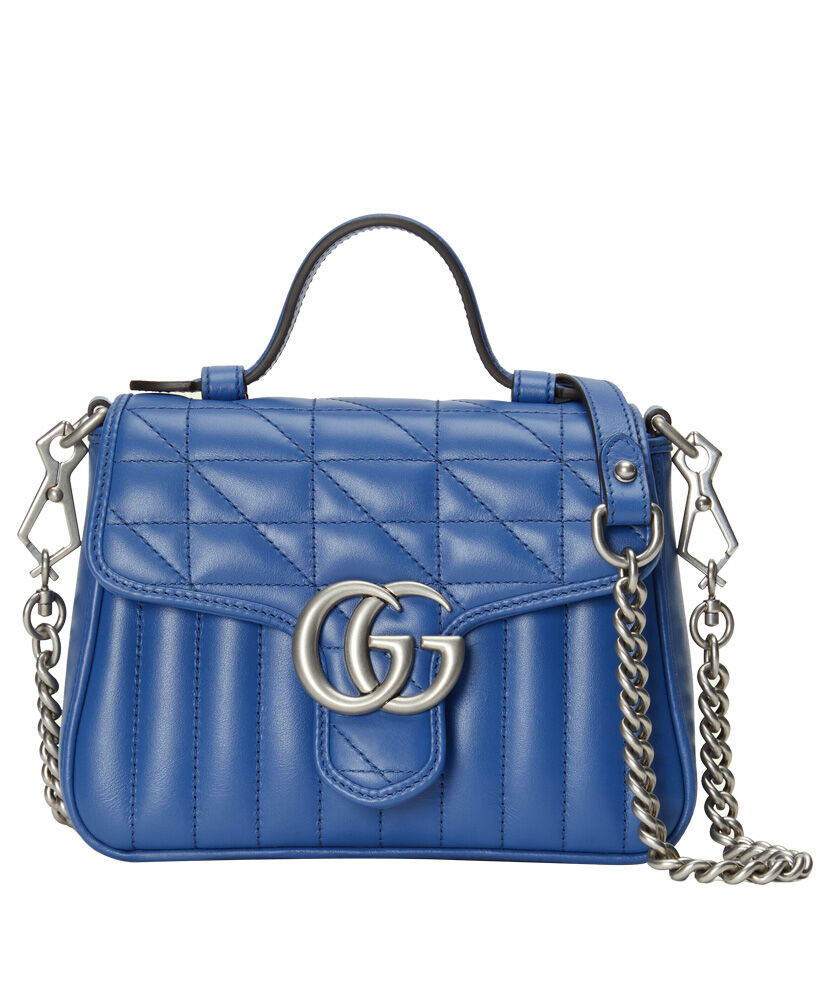 Gucci GG Marmont Mini Top Handle Bag Blue