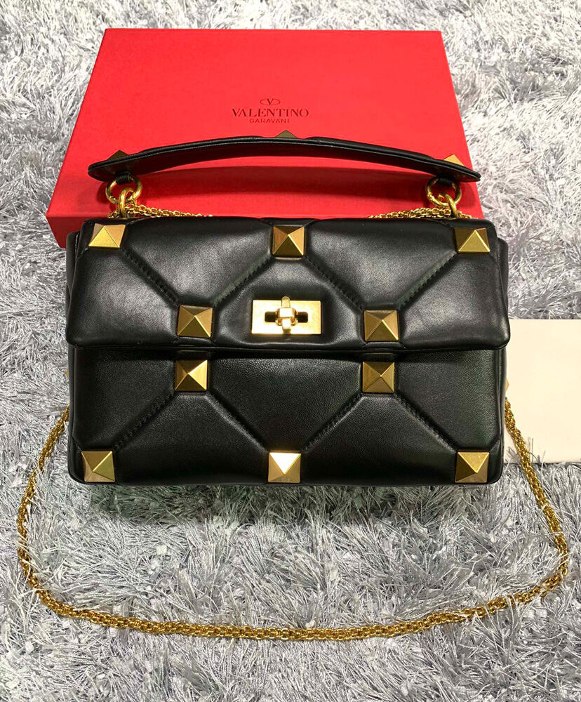 Valentino Garavani Roman Stud Nappa Chain Bag Black