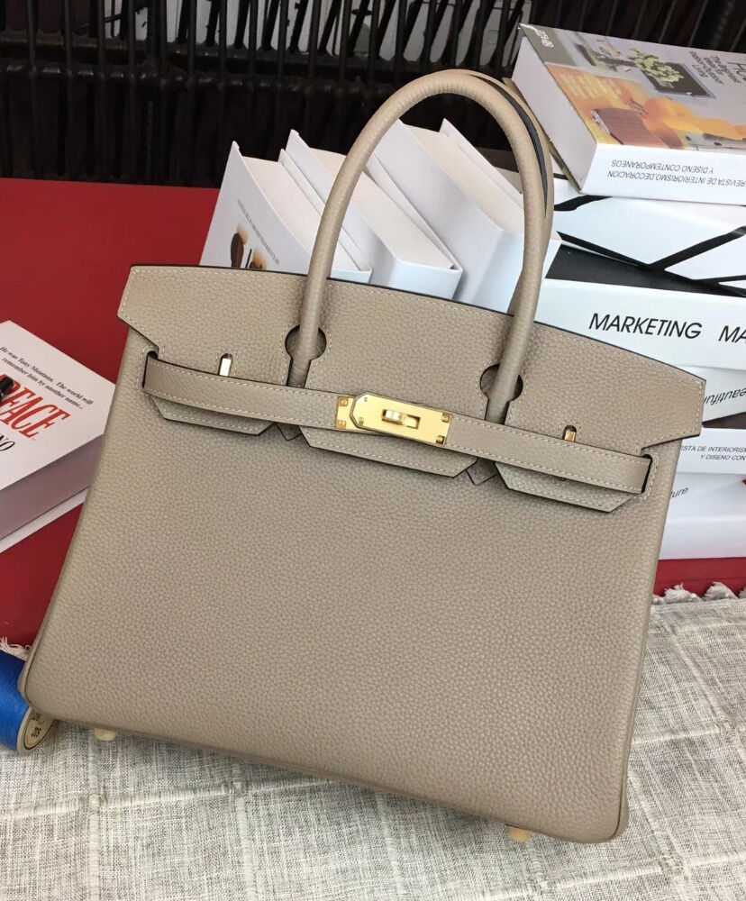 Hermes Birkin 25 Togo Leather Light Gray
