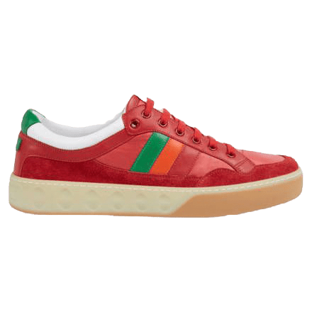GUCCI MEN S RED LEATHER AND NYLON SNEAKERS   GC62