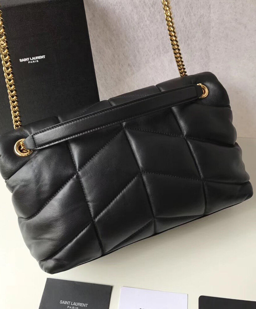 Saint Laurent Loulou Puffer Small Bag In Quilted Lambskin Black