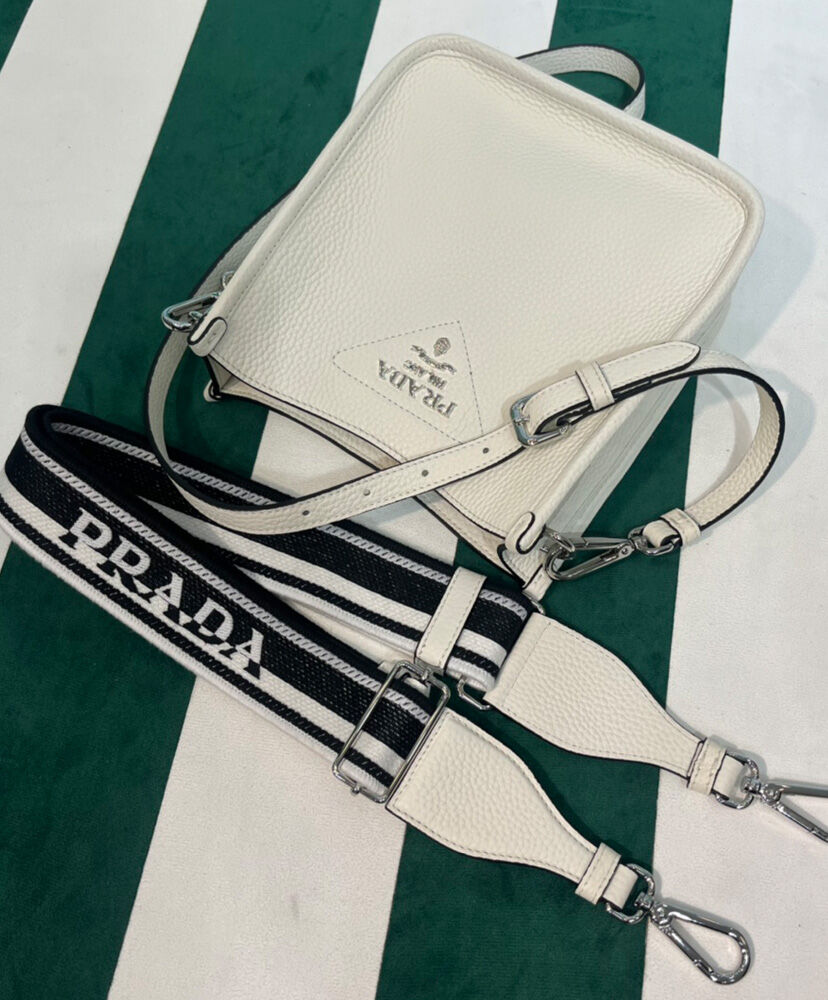 Prada Leather Mini Shoulder Bag 1BH191 Cream