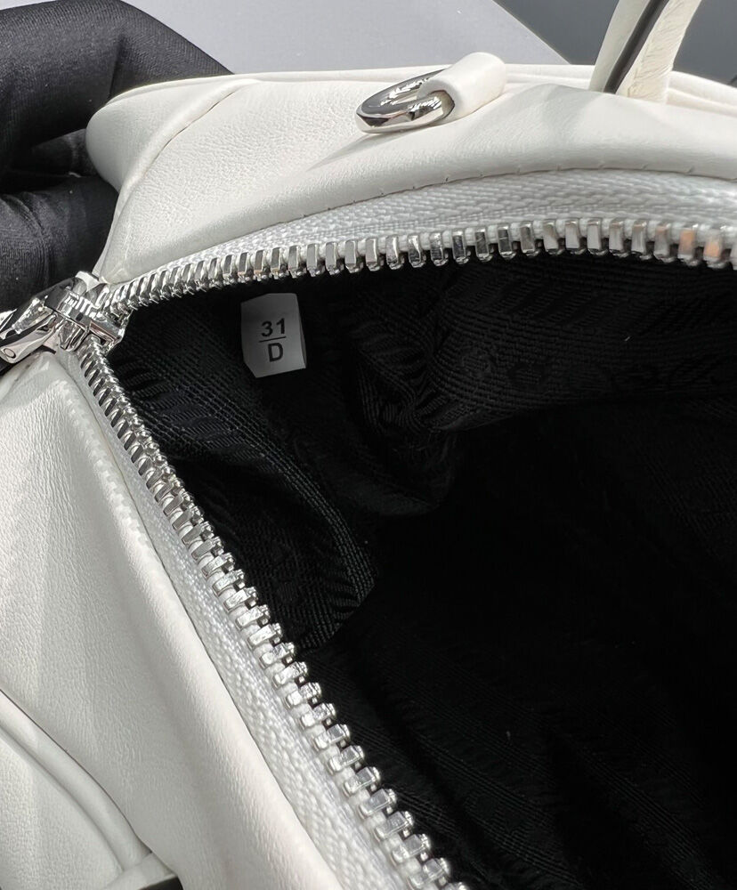 Prada Leather Prada Triangle Bag Cream