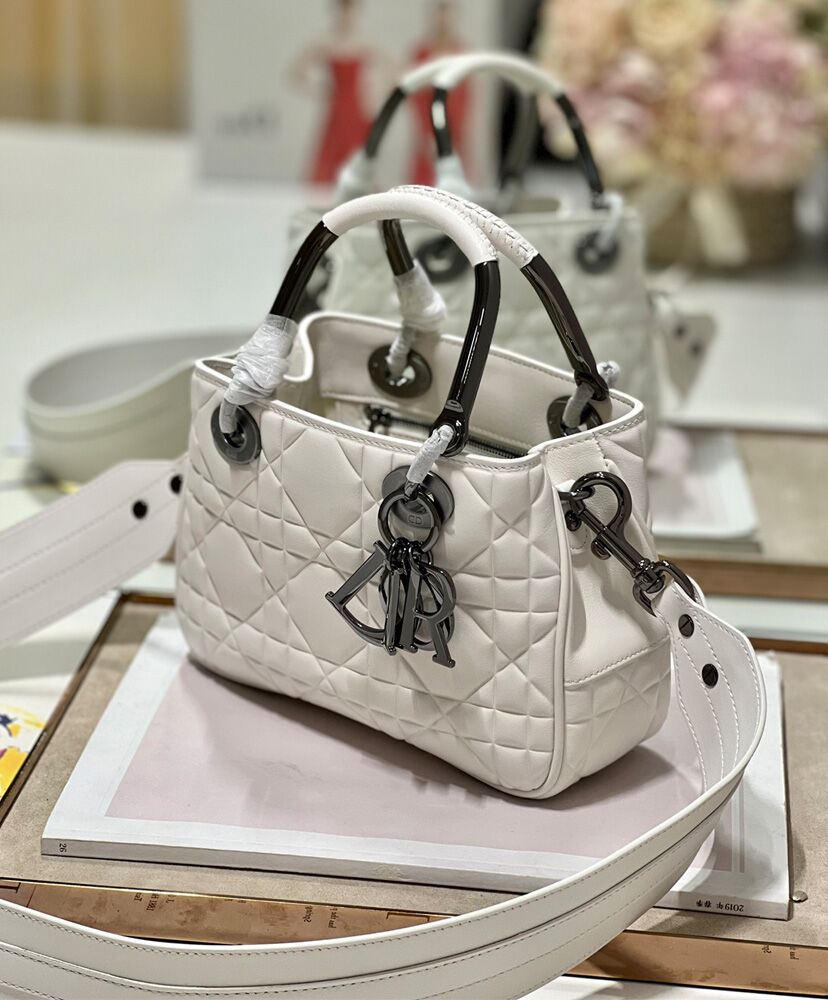 Christian Dior Small Lady 95.22 Bag Cream
