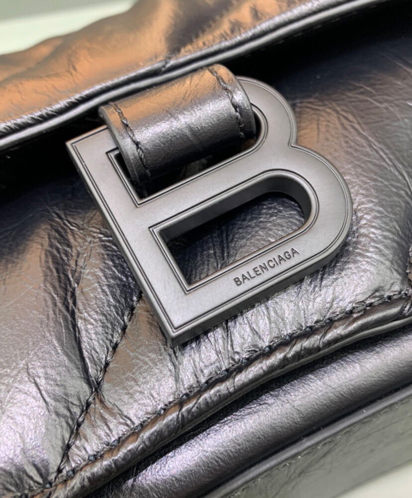 Balenciaga Crush Small Chain Bag Quilted Black