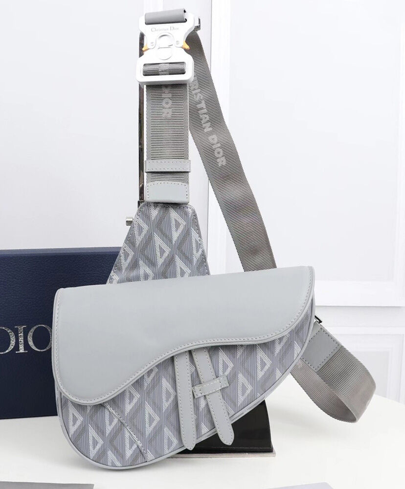 Christian Dior Saddle Bag Gray