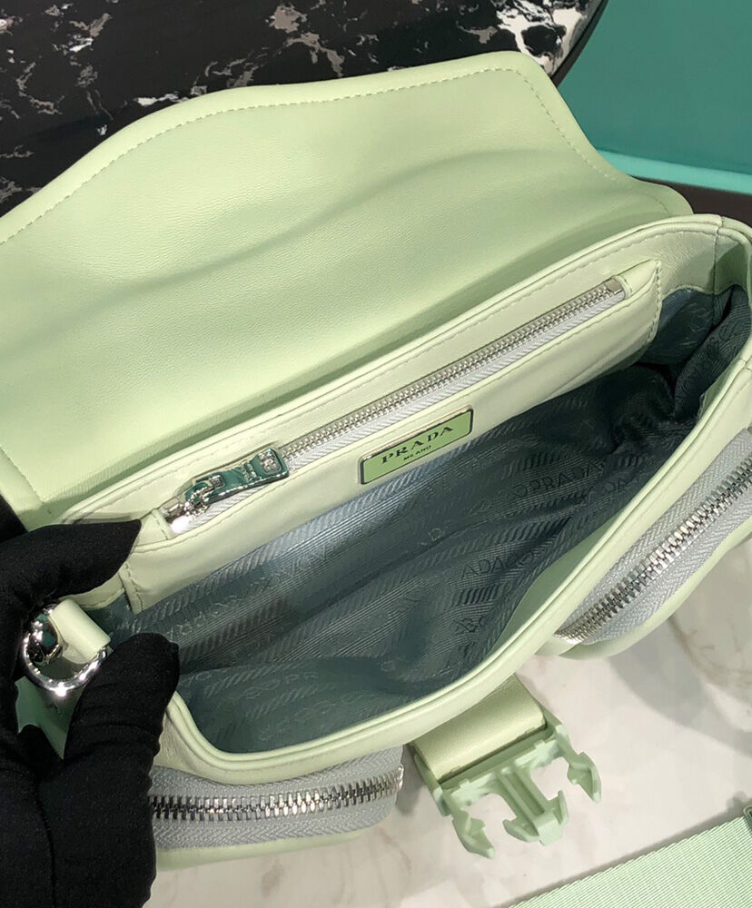 Prada Pocket Nappa Leather Bag 1BD295 Green