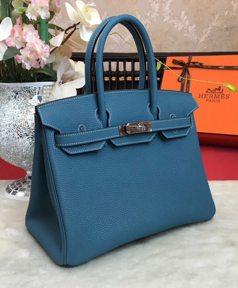 Hermes Birkin 30 Togo Leather Blue