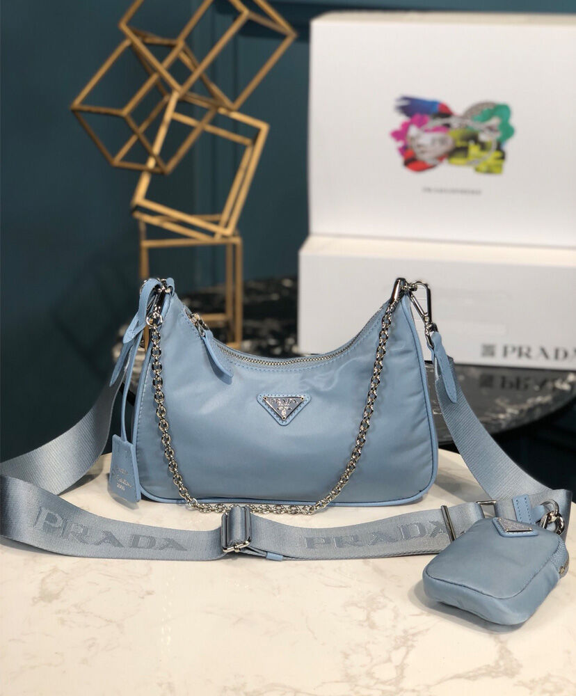 Prada Re-Edition 2005 nylon shoulder bag Light Blue