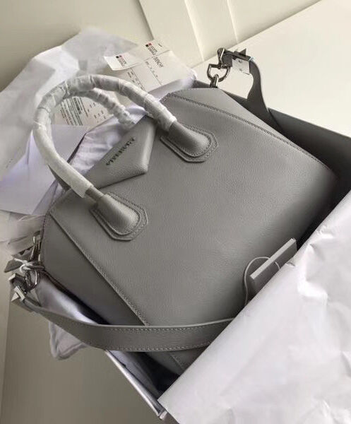 Givenchy Antigona Leather Large Duffel Gray