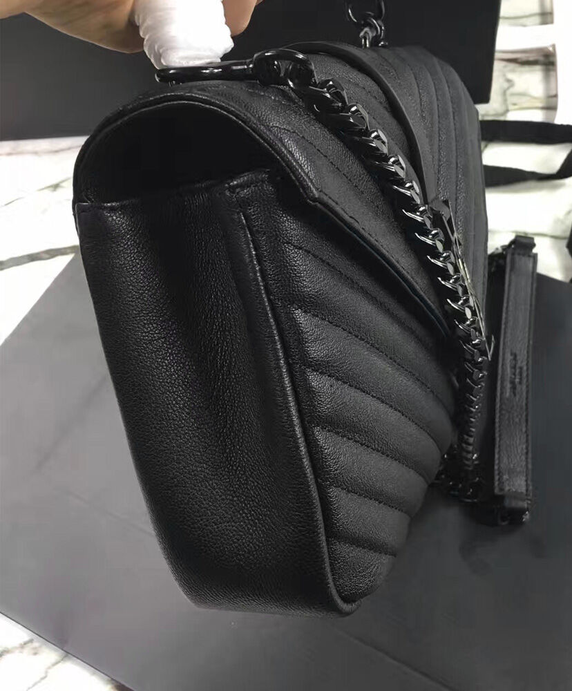 YSL Classic Medium Monogram Saint Laurent College Bag Black