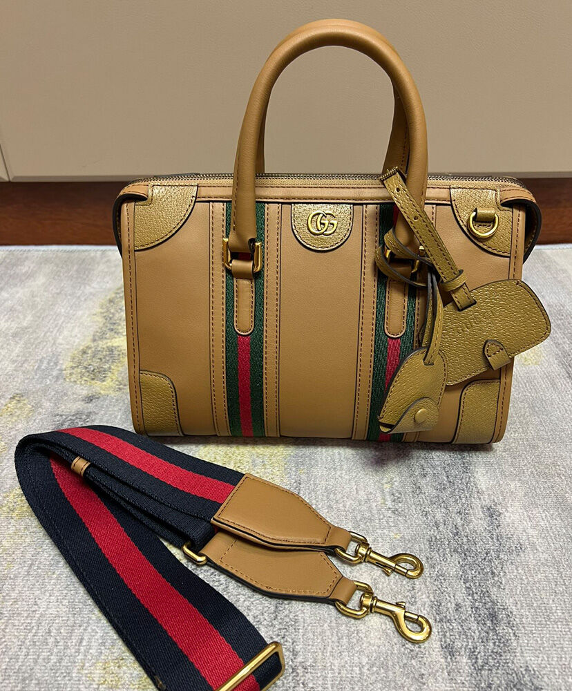 Gucci Small Canvas Top Handle Bag 715772 Coffee