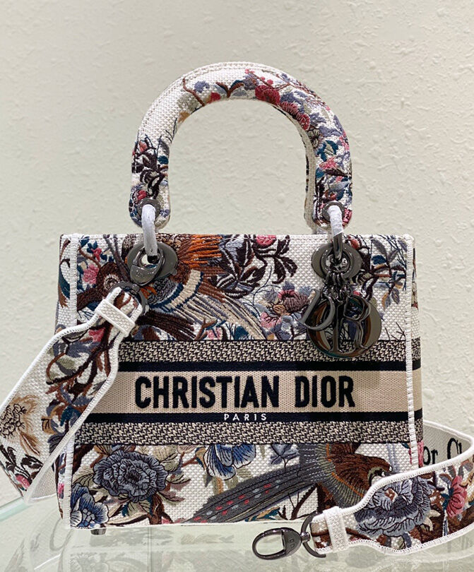 Christian Dior Medium Lady D-Lite Bag White