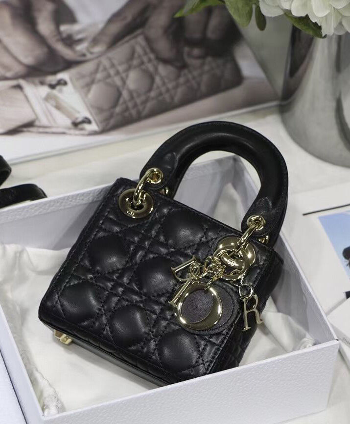 Christian Dior Micro Lady Dior Bag Black