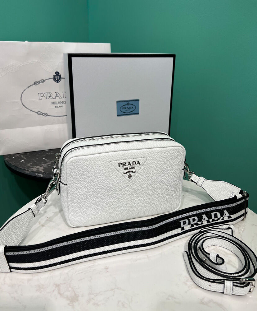 Prada Leather Bag With Shoulder Strap Cream