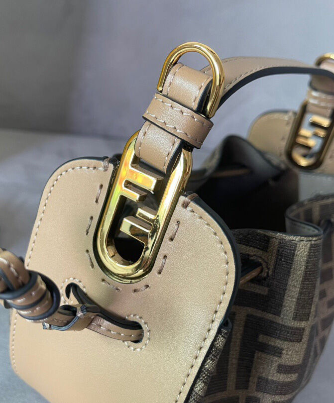 Fendi Pomodorino FF Fabric Mini Bag 8BS059 Coffee