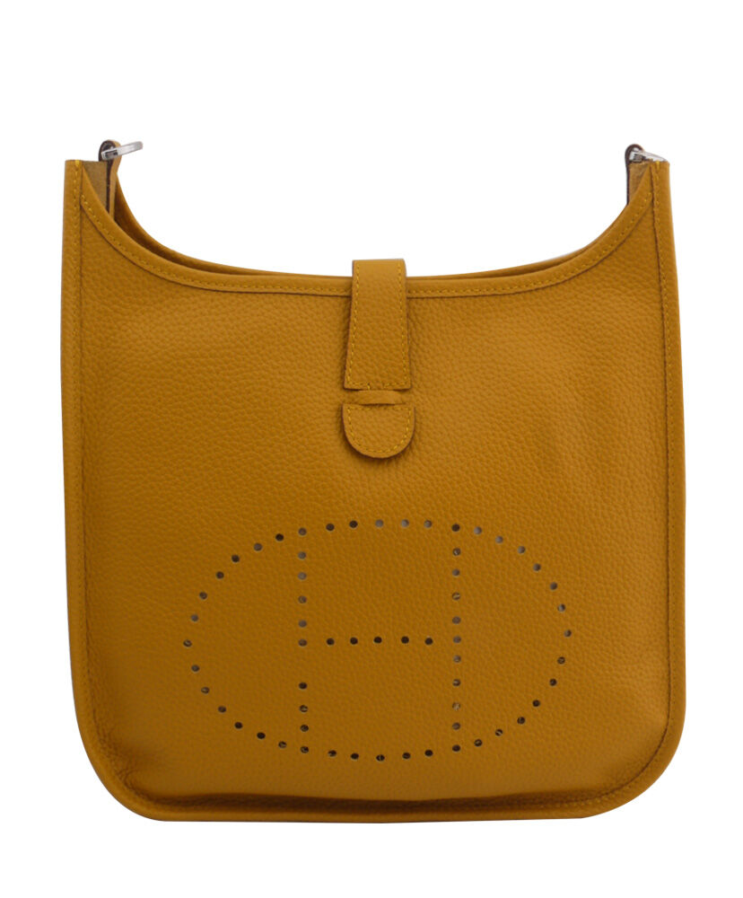 Hermes Tan Evelyne Shoulder Togo III PM Bag Yellow