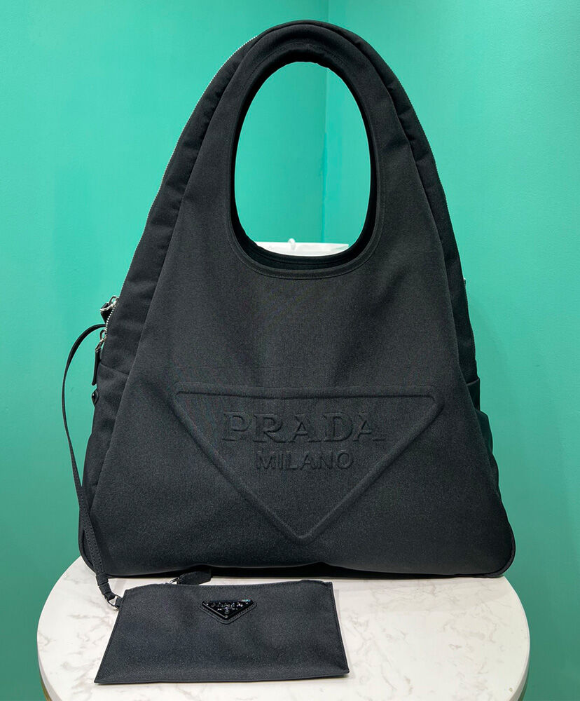 Prada Canvas Hobo Bag 2VY005 Black