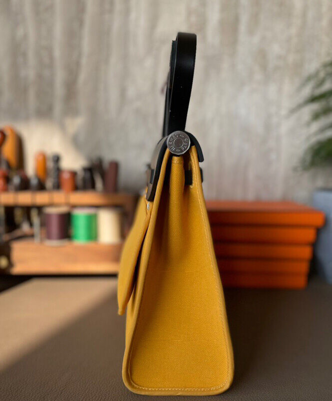 Hermes Herbag Zip Tote Bag Yellow