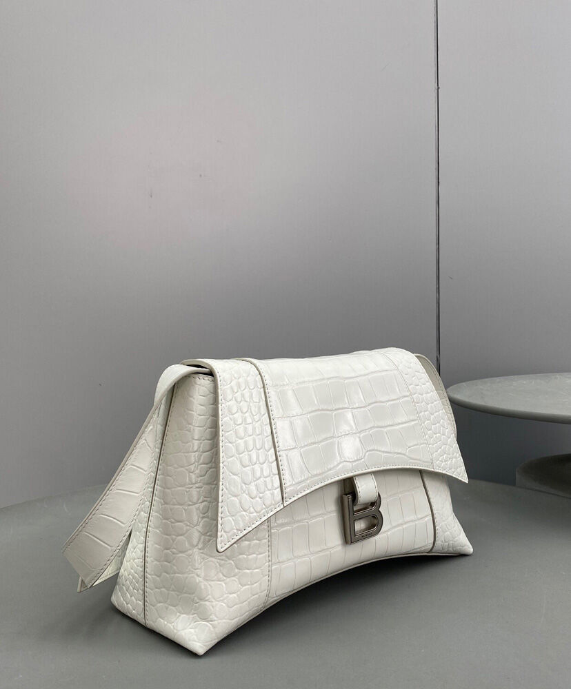 Balenciaga Downtown Small Shoulder Bag White