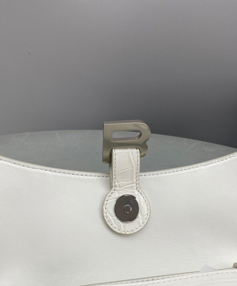 Balenciaga Downtown Small Shoulder Bag White