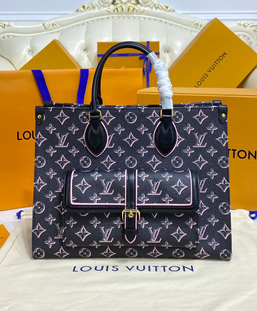 Louis Vuitton Onthego MM Tote Bag M46154 Black