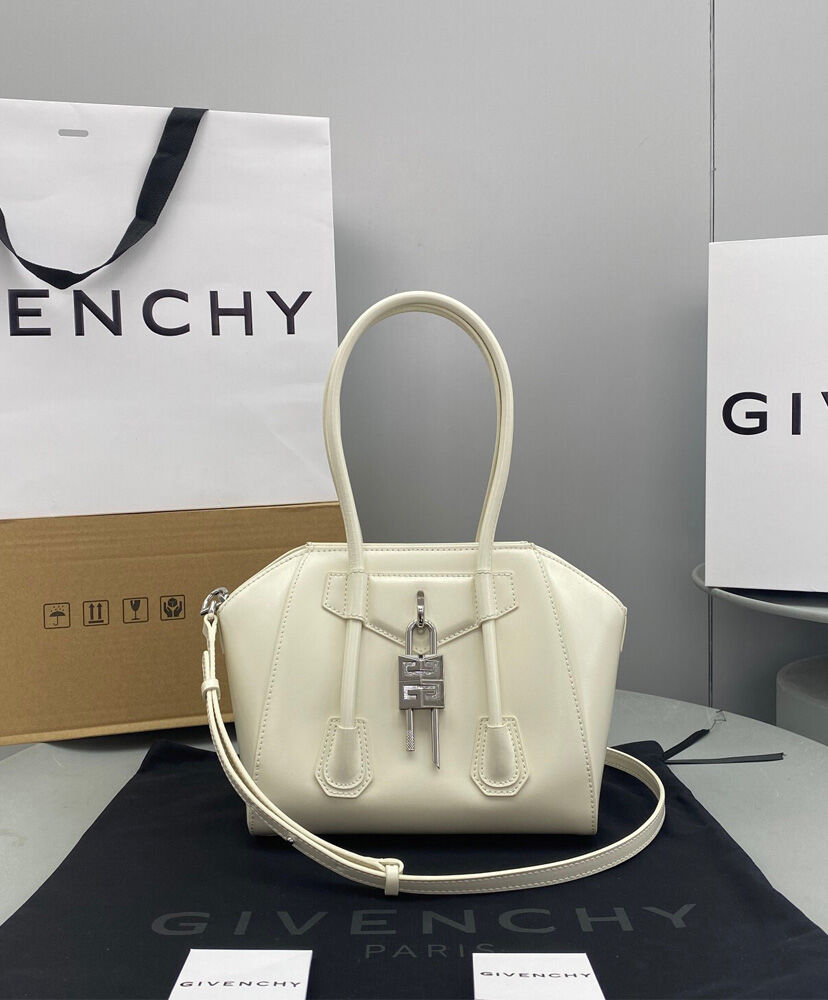 Givenchy Mini Antigona Lock Handbag Cream