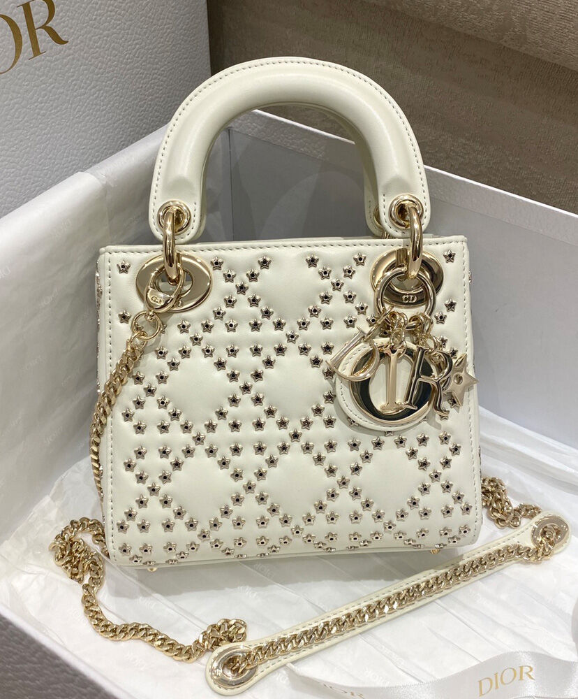 Christian Dior Mini Lady Dior Bag Cream