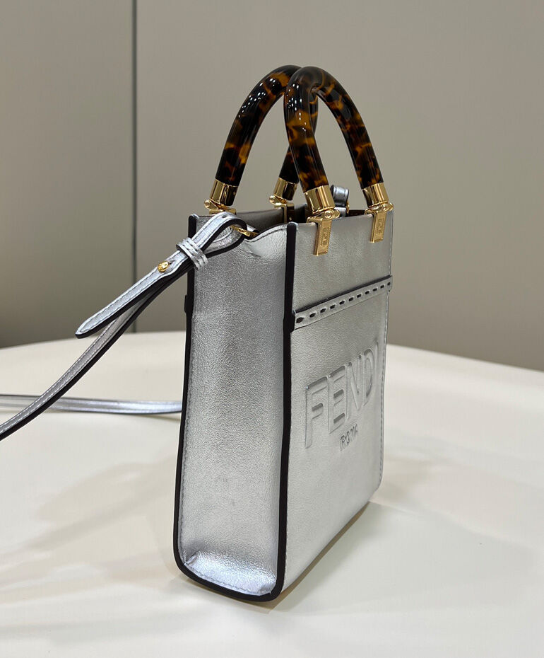 Fendi Mini Sunshine Shopper Silver