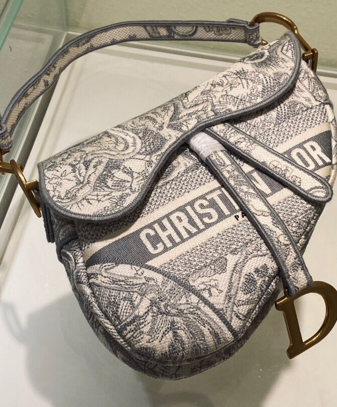 Christian Dior Saddle Bag Gray