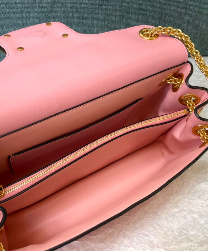 Valentino Stud Sign Nappa Shoulder Bag Pink