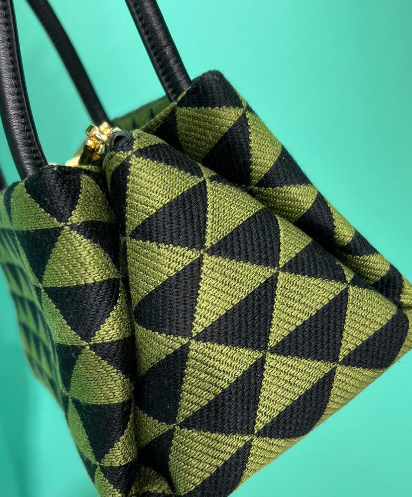 Prada Small Embroidered Fabric Prada Symbole Bag Green