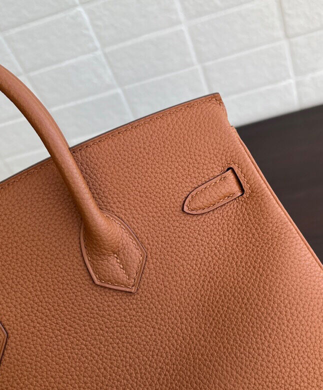 Hermes Birkin 25 Officier Togo Handbag Coffee
