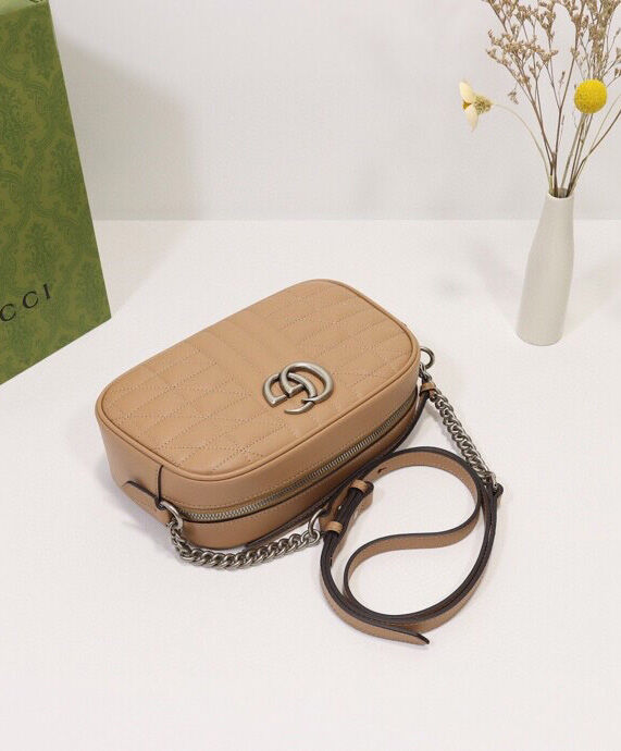 Gucci GG Marmont Small Shoulder Bag 447632 Apricot